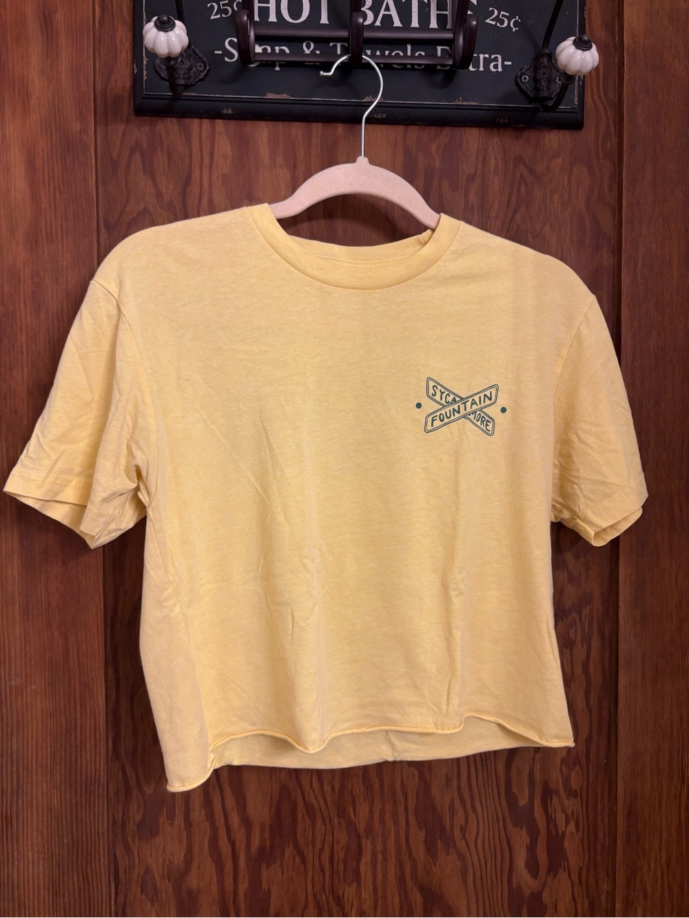 Yellow Mickey's Plants Hollywood cropped tee